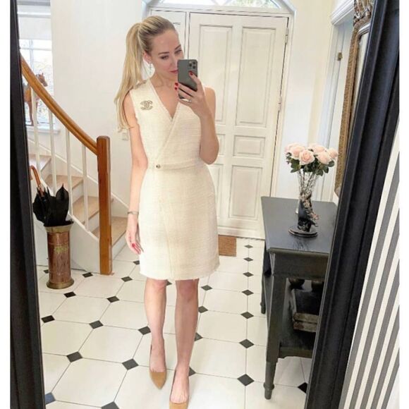 Boucle Dress Cream H&M Wool Blend - Picture 3 of 5